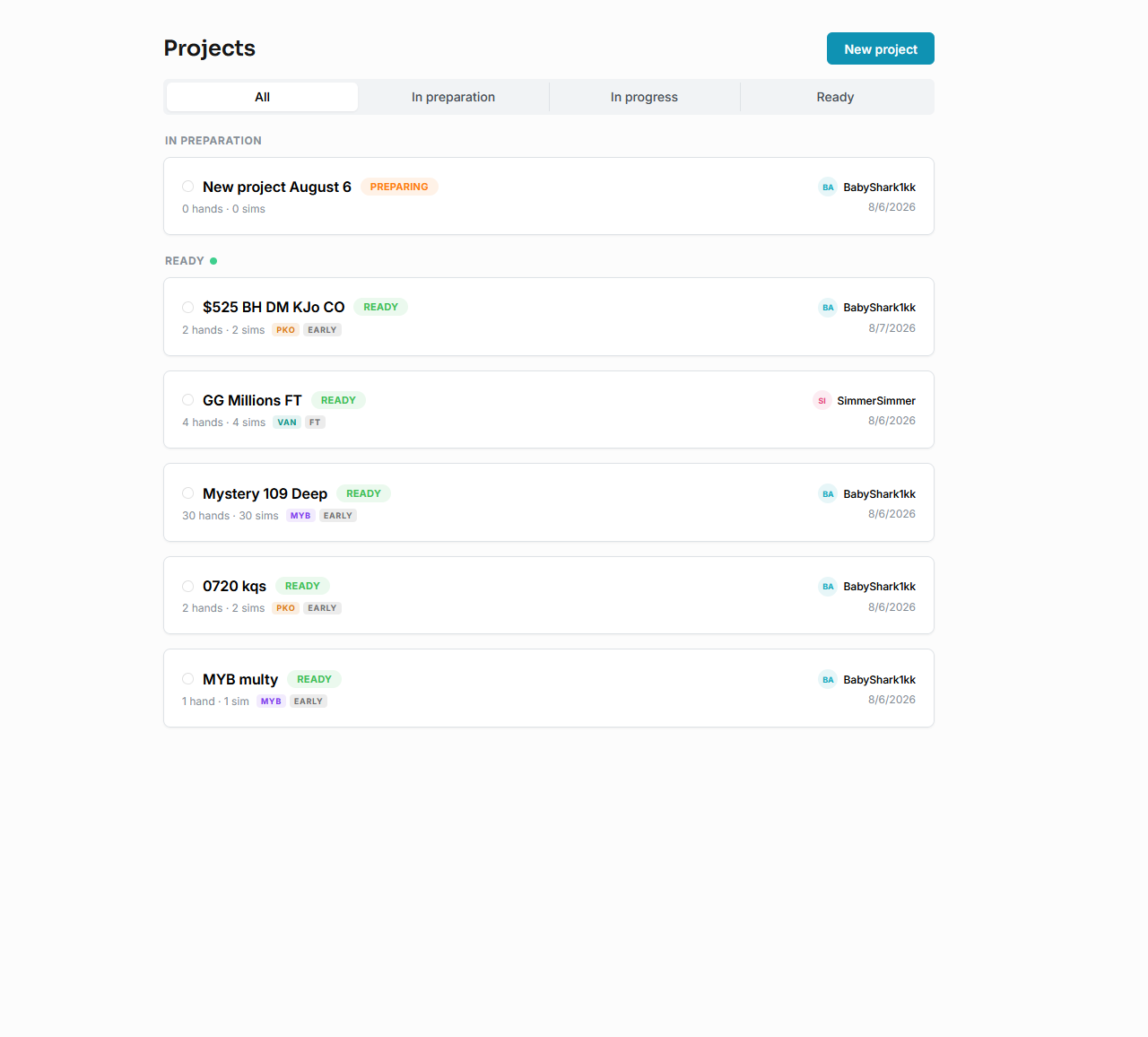 Project List — Edgecraft screenshot